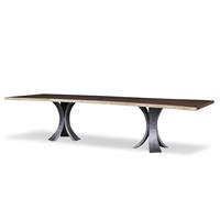 130" Guan Slab Dining Table - Textured Metal Base