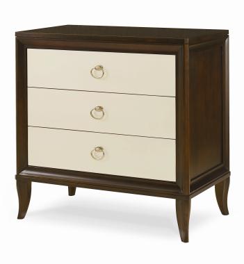 Tribeca Three Drawer Nightstand - Tribeca/Cream (Ring Pull)